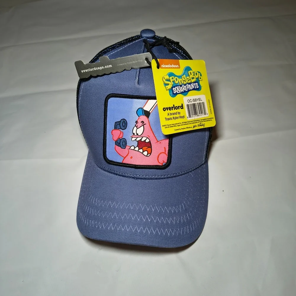 Overlord SpongeBob Patrick Star Trucker Hat Blue Mesh Snapback Cap OC-SBYEL NEW